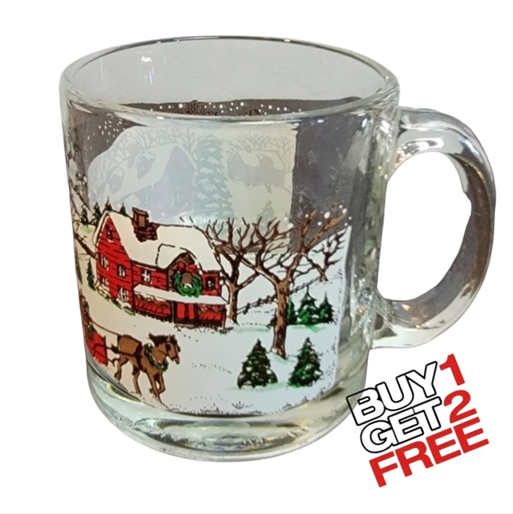 Winter Village‎ mug cup by LIBBEY GLASS COMPANY